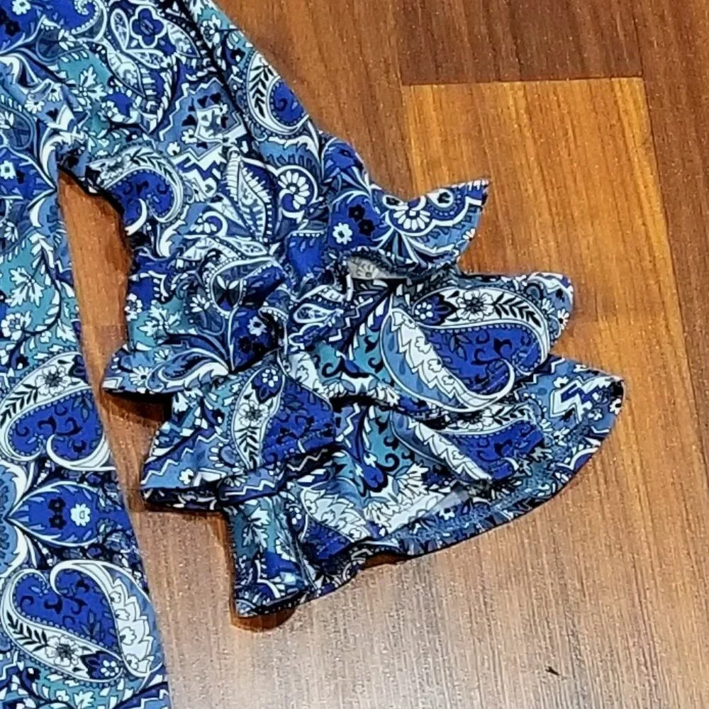 Girls' Xtraordinary Dress with triple ruffle sleeves, Size 16, EUC - Picture 6 of 14